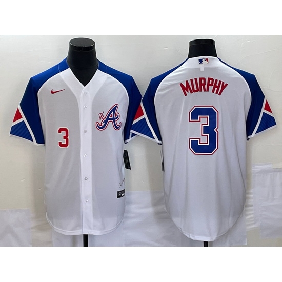 Men's Atlanta Braves #3 Dale Murphy Number White 2023 City Connect Cool Base Stitched Jersey Men's Atlanta Braves #3 Dale Murphy Number White 2023 City Connect Cool Base Stitched Jersey