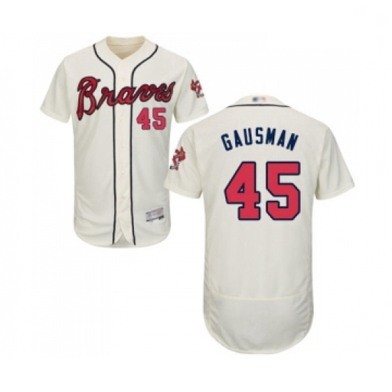 Mens Atlanta Braves 45 Kevin Gausman Cream Alternate Flex Base Authentic Collection Baseball Jersey Mens Atlanta Braves 45 Kevin Gausman Cream Alternate Flex Base Authentic Collection Baseball Jersey