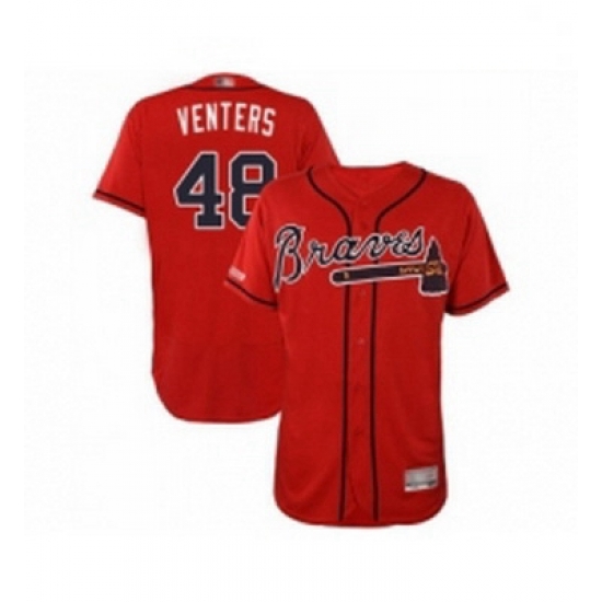 Mens Atlanta Braves 48 Jonny Venters Red Alternate Flex Base Authentic Collection Baseball Jersey Mens Atlanta Braves 48 Jonny Venters Red Alternate Flex Base Authentic Collection Baseball Jersey