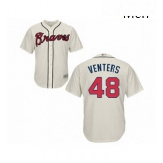 Mens Atlanta Braves 48 Jonny Venters Replica Cream Alternate 2 Cool Base Baseball Jersey Mens Atlanta Braves 48 Jonny Venters Replica Cream Alternate 2 Cool Base Baseball Jersey