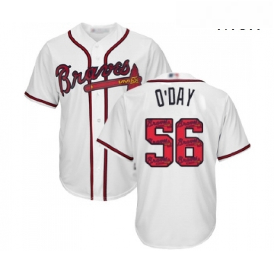 Mens Atlanta Braves 56 Darren O Day Authentic White Team Logo Fashion Cool Base Baseball Jersey Mens Atlanta Braves 56 Darren O Day Authentic White Team Logo Fashion Cool Base Baseball Jersey