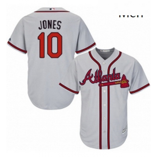 Mens Majestic Atlanta Braves 10 Chipper Jones Replica Grey Road Cool Base MLB Jersey Mens Majestic Atlanta Braves 10 Chipper Jones Replica Grey Road Cool Base MLB Jersey