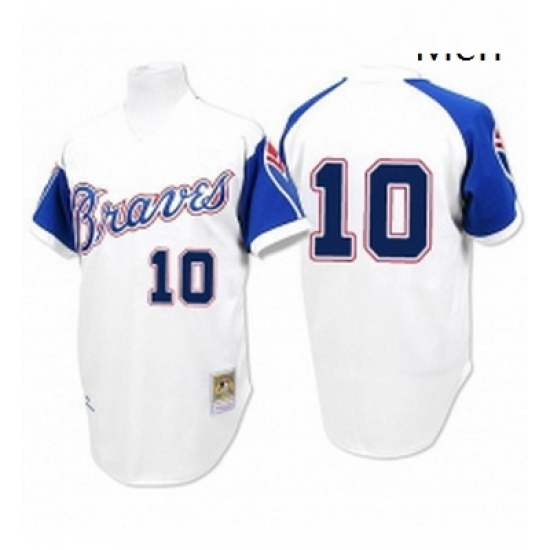 Mens Majestic Atlanta Braves 10 Chipper Jones Replica White 1974 Throwback MLB Jersey Mens Majestic Atlanta Braves 10 Chipper Jones Replica White 1974 Throwback MLB Jersey