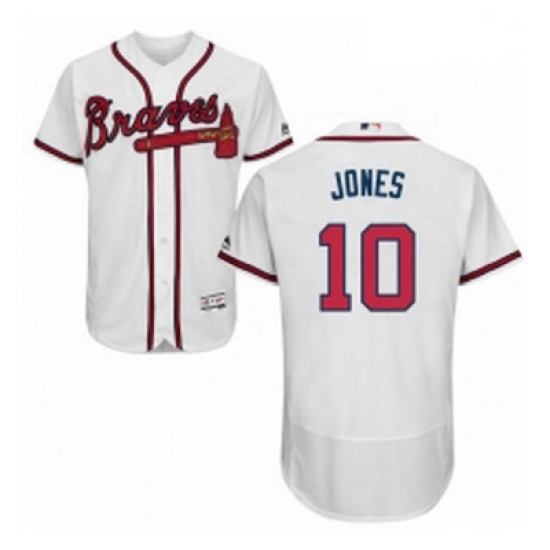 Mens Majestic Atlanta Braves 10 Chipper Jones White Home Flex Base Authentic Collection MLB Jersey Mens Majestic Atlanta Braves 10 Chipper Jones White Home Flex Base Authentic Collection MLB Jersey