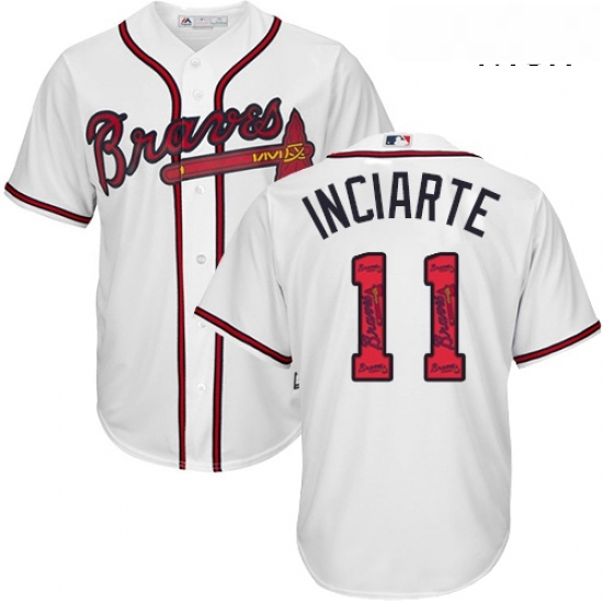 Mens Majestic Atlanta Braves 11 Ender Inciarte Authentic White Team Logo Fashion Cool Base MLB Jersey Mens Majestic Atlanta Braves 11 Ender Inciarte Authentic White Team Logo Fashion Cool Base MLB Jersey