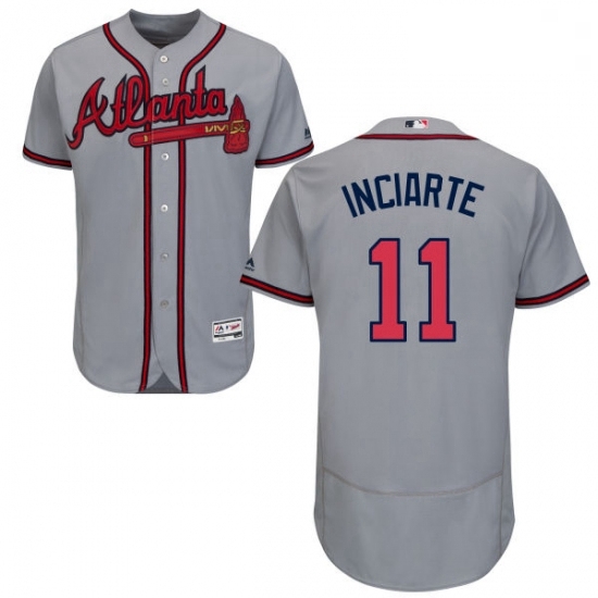 Mens Majestic Atlanta Braves 11 Ender Inciarte Grey Flexbase Authentic Collection MLB Jersey Mens Majestic Atlanta Braves 11 Ender Inciarte Grey Flexbase Authentic Collection MLB Jersey