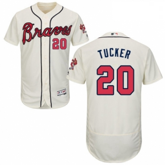 Mens Majestic Atlanta Braves 20 Preston Tucker Cream Alternate Flex Base Authentic Collection MLB Jersey Mens Majestic Atlanta Braves 20 Preston Tucker Cream Alternate Flex Base Authentic Collection MLB Jersey