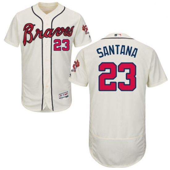 Mens Majestic Atlanta Braves 23 Danny Santana Cream Flexbase Authentic Collection MLB Jersey Mens Majestic Atlanta Braves 23 Danny Santana Cream Flexbase Authentic Collection MLB Jersey