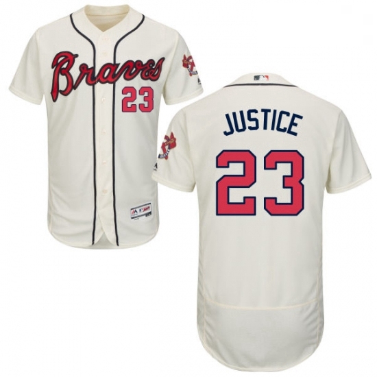 Mens Majestic Atlanta Braves 23 David Justice Cream Alternate Flex Base Authentic Collection MLB Jersey Mens Majestic Atlanta Braves 23 David Justice Cream Alternate Flex Base Authentic Collection MLB Jersey