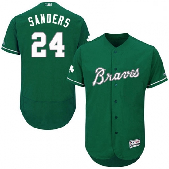 Mens Majestic Atlanta Braves 24 Deion Sanders Green Celtic Flexbase Authentic Collection MLB Jersey Mens Majestic Atlanta Braves 24 Deion Sanders Green Celtic Flexbase Authentic Collection MLB Jersey