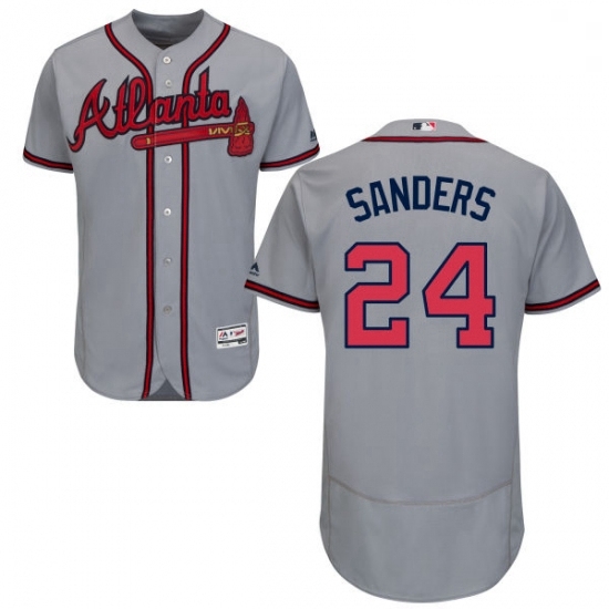 Mens Majestic Atlanta Braves 24 Deion Sanders Grey Road Flex Base Authentic Collection MLB Jersey Mens Majestic Atlanta Braves 24 Deion Sanders Grey Road Flex Base Authentic Collection MLB Jersey