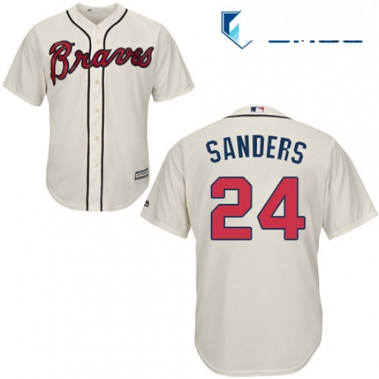 Mens Majestic Atlanta Braves 24 Deion Sanders Replica Cream Alternate 2 Cool Base MLB Jersey Mens Majestic Atlanta Braves 24 Deion Sanders Replica Cream Alternate 2 Cool Base MLB Jersey