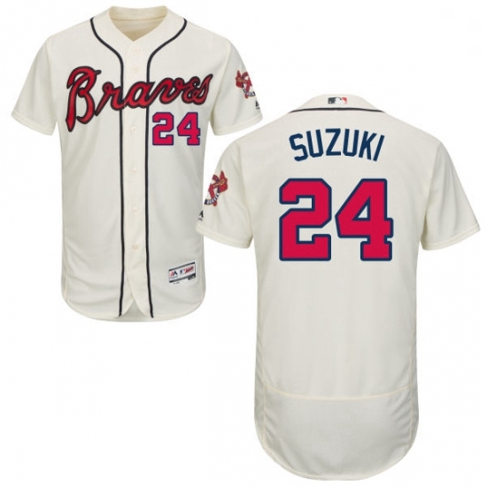 Mens Majestic Atlanta Braves 24 Kurt Suzuki Cream Flexbase Authentic Collection MLB Jersey Mens Majestic Atlanta Braves 24 Kurt Suzuki Cream Flexbase Authentic Collection MLB Jersey