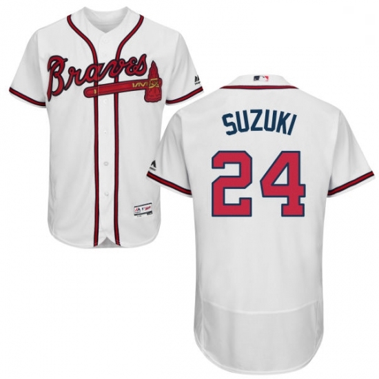 Mens Majestic Atlanta Braves 24 Kurt Suzuki White Flexbase Authentic Collection MLB Jersey Mens Majestic Atlanta Braves 24 Kurt Suzuki White Flexbase Authentic Collection MLB Jersey