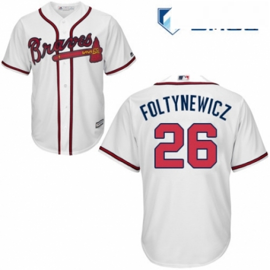 Mens Majestic Atlanta Braves 26 Mike Foltynewicz Replica White Home Cool Base MLB Jersey Mens Majestic Atlanta Braves 26 Mike Foltynewicz Replica White Home Cool Base MLB Jersey