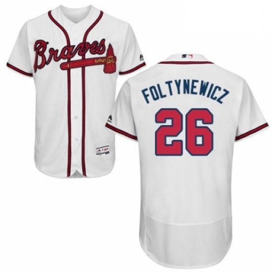 Mens Majestic Atlanta Braves 26 Mike Foltynewicz White Home Flex Base Authentic Collection MLB Jersey Mens Majestic Atlanta Braves 26 Mike Foltynewicz White Home Flex Base Authentic Collection MLB Jersey