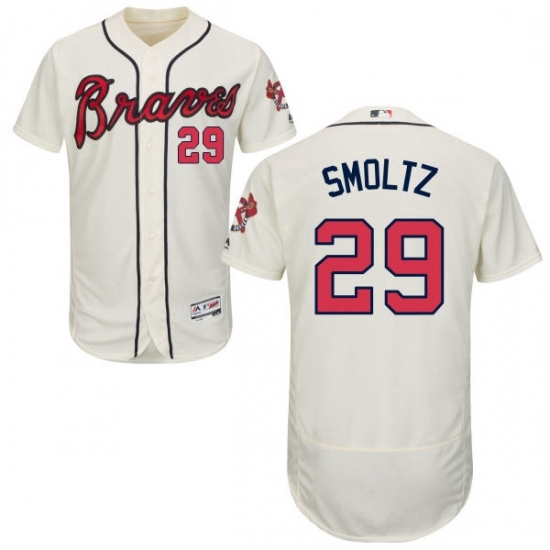 Mens Majestic Atlanta Braves 29 John Smoltz Cream Alternate Flex Base Authentic Collection MLB Jersey Mens Majestic Atlanta Braves 29 John Smoltz Cream Alternate Flex Base Authentic Collection MLB Jersey