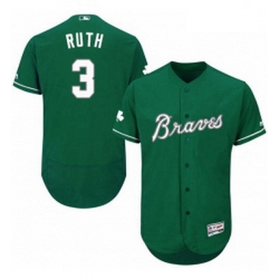 Mens Majestic Atlanta Braves 3 Babe Ruth Green Celtic Flexbase Authentic Collection MLB Jersey Mens Majestic Atlanta Braves 3 Babe Ruth Green Celtic Flexbase Authentic Collection MLB Jersey
