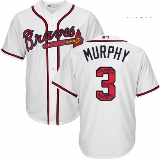 Mens Majestic Atlanta Braves 3 Dale Murphy Authentic White Team Logo Fashion Cool Base MLB Jersey Mens Majestic Atlanta Braves 3 Dale Murphy Authentic White Team Logo Fashion Cool Base MLB Jersey