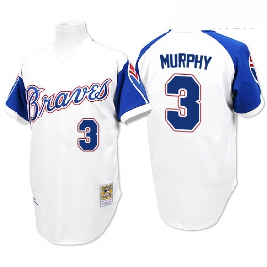 Mens Majestic Atlanta Braves 3 Dale Murphy Replica White 1974 Throwback MLB Jersey Mens Majestic Atlanta Braves 3 Dale Murphy Replica White 1974 Throwback MLB Jersey