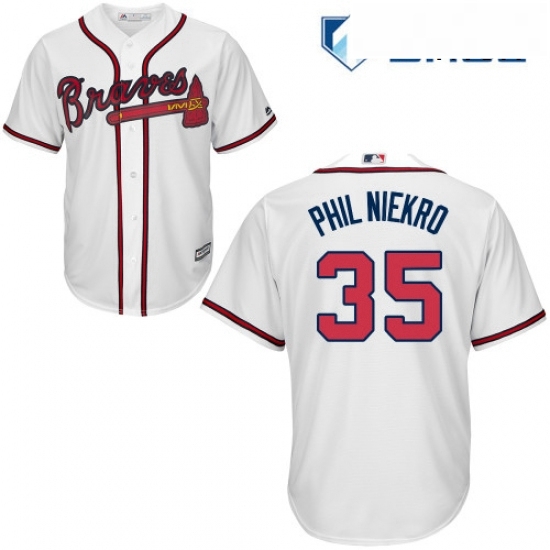 Mens Majestic Atlanta Braves 35 Phil Niekro Replica White Home Cool Base MLB Jersey Mens Majestic Atlanta Braves 35 Phil Niekro Replica White Home Cool Base MLB Jersey