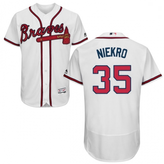 Mens Majestic Atlanta Braves 35 Phil Niekro White Home Flex Base Authentic Collection MLB Jersey Mens Majestic Atlanta Braves 35 Phil Niekro White Home Flex Base Authentic Collection MLB Jersey