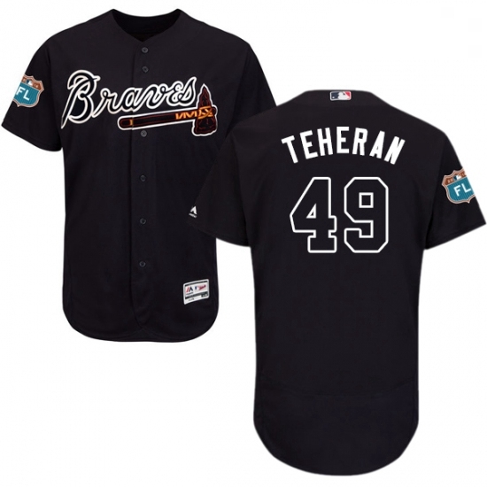Mens Majestic Atlanta Braves 49 Julio Teheran Navy Blue Alternate Flex Base Authentic Collection MLB Jersey Mens Majestic Atlanta Braves 49 Julio Teheran Navy Blue Alternate Flex Base Authentic Collection MLB Jersey