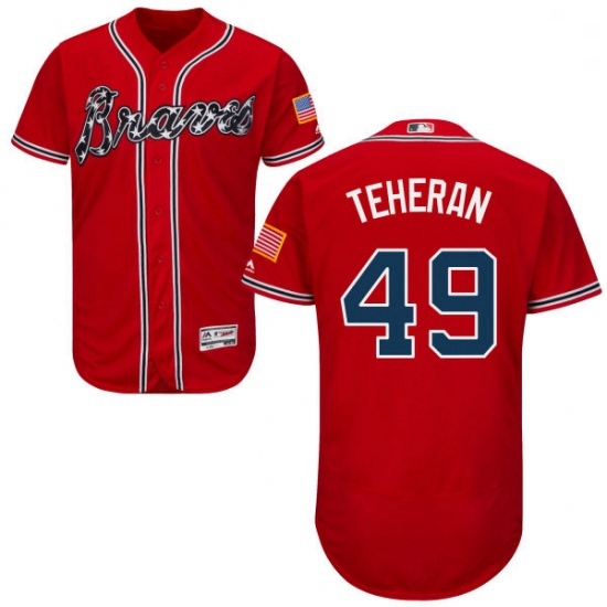 Mens Majestic Atlanta Braves 49 Julio Teheran Red Alternate Flex Base Authentic Collection MLB Jersey Mens Majestic Atlanta Braves 49 Julio Teheran Red Alternate Flex Base Authentic Collection MLB Jersey