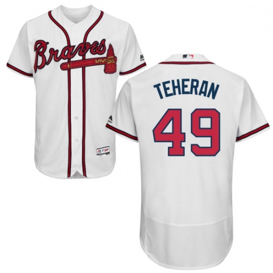 Mens Majestic Atlanta Braves 49 Julio Teheran White Home Flex Base Authentic Collection MLB Jersey Mens Majestic Atlanta Braves 49 Julio Teheran White Home Flex Base Authentic Collection MLB Jersey