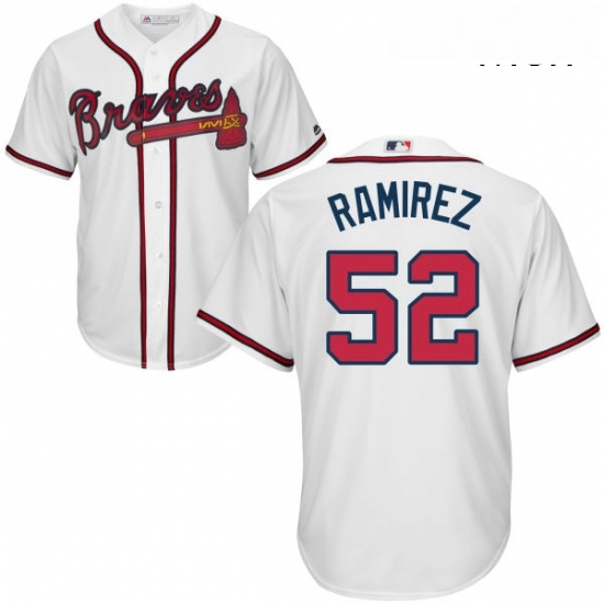 Mens Majestic Atlanta Braves 52 Jose Ramirez Replica White Home Cool Base MLB Jersey Mens Majestic Atlanta Braves 52 Jose Ramirez Replica White Home Cool Base MLB Jersey