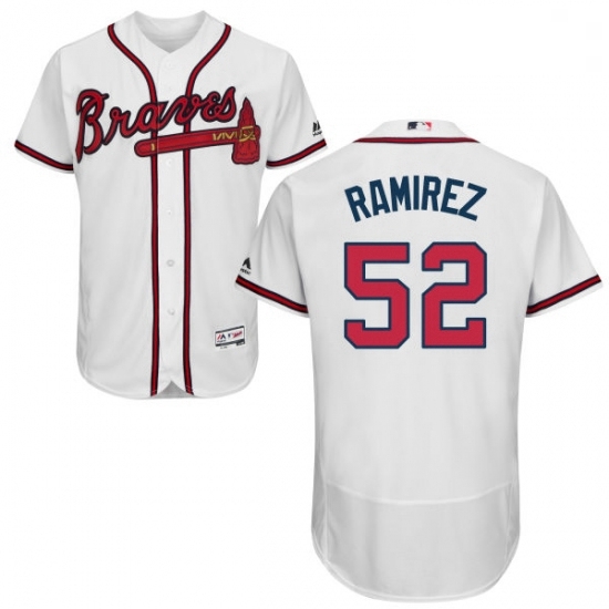 Mens Majestic Atlanta Braves 52 Jose Ramirez White Home Flex Base Authentic Collection MLB Jersey Mens Majestic Atlanta Braves 52 Jose Ramirez White Home Flex Base Authentic Collection MLB Jersey