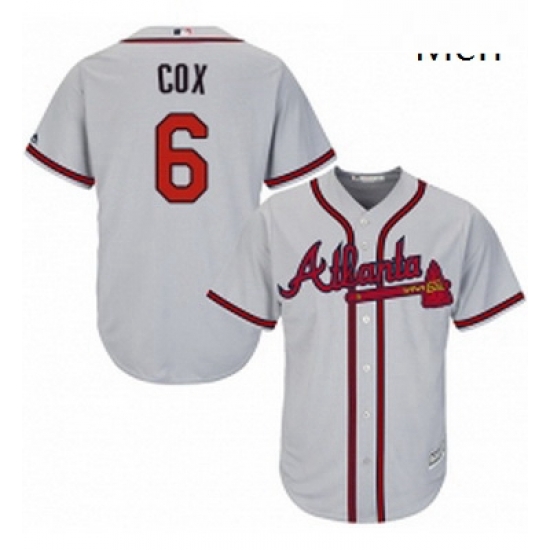 Mens Majestic Atlanta Braves 6 Bobby Cox Replica Grey Road Cool Base MLB Jersey Mens Majestic Atlanta Braves 6 Bobby Cox Replica Grey Road Cool Base MLB Jersey