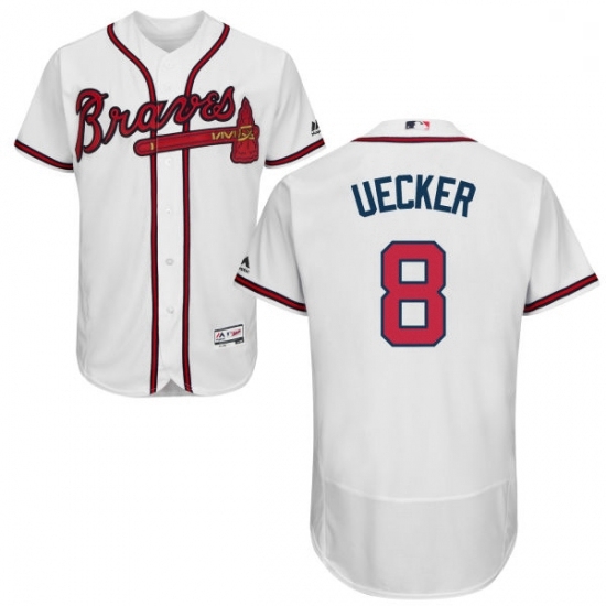 Mens Majestic Atlanta Braves 8 Bob Uecker White Home Flex Base Authentic Collection MLB Jersey Mens Majestic Atlanta Braves 8 Bob Uecker White Home Flex Base Authentic Collection MLB Jersey