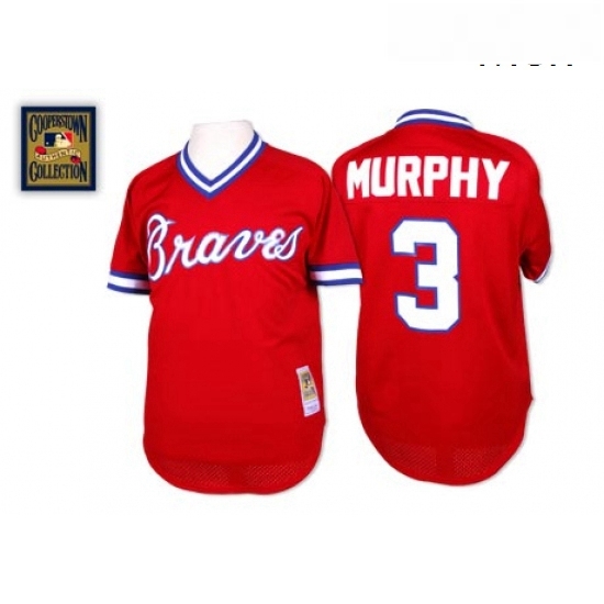 Mens Mitchell and Ness 1980 Atlanta Braves 3 Dale Murphy Replica Red Throwback MLB Jersey Mens Mitchell and Ness 1980 Atlanta Braves 3 Dale Murphy Replica Red Throwback MLB Jersey