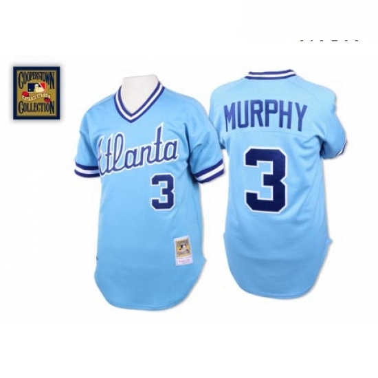 Mens Mitchell and Ness 1982 Atlanta Braves 3 Dale Murphy Authentic Light Blue Throwback MLB Jersey Mens Mitchell and Ness 1982 Atlanta Braves 3 Dale Murphy Authentic Light Blue Throwback MLB Jersey