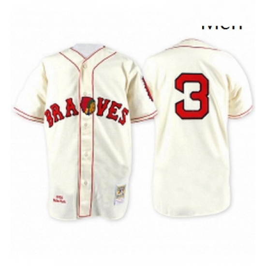 Mens Mitchell and Ness Atlanta Braves 3 Babe Ruth Replica Cream Throwback MLB Jersey Mens Mitchell and Ness Atlanta Braves 3 Babe Ruth Replica Cream Throwback MLB Jersey