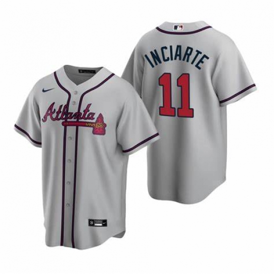 Mens Nike Atlanta Braves 11 Ender Inciarter Gray Alternate Stitched Baseball Jersey Mens Nike Atlanta Braves 11 Ender Inciarter Gray Alternate Stitched Baseball Jersey