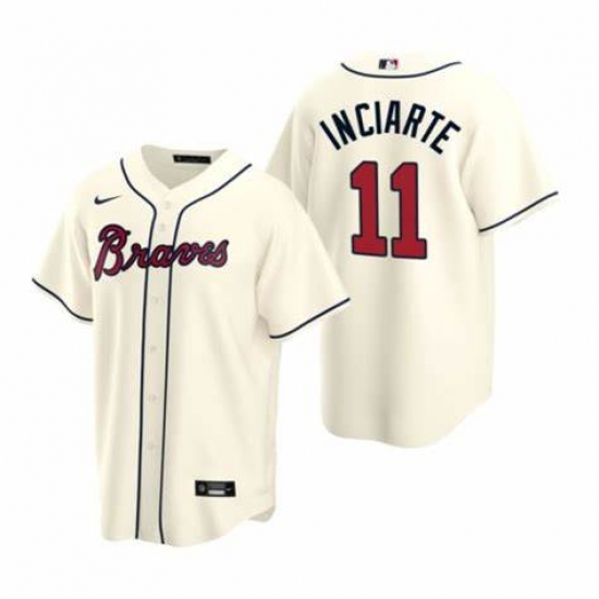 Mens Nike Atlanta Braves 11 Ender Inciarter Ice Cream Alternate Stitched Baseball Jersey Mens Nike Atlanta Braves 11 Ender Inciarter Ice Cream Alternate Stitched Baseball Jersey