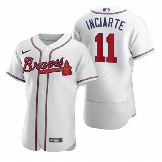 Mens Nike Atlanta Braves 11 Ender Inciarter White Alternate Stitched Baseball Jersey Mens Nike Atlanta Braves 11 Ender Inciarter White Alternate Stitched Baseball Jersey