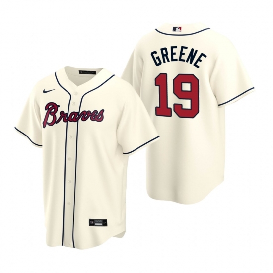 Mens Nike Atlanta Braves 19 Shane Greene Cream Alternate Stitched Baseball Jersey Mens Nike Atlanta Braves 19 Shane Greene Cream Alternate Stitched Baseball Jersey