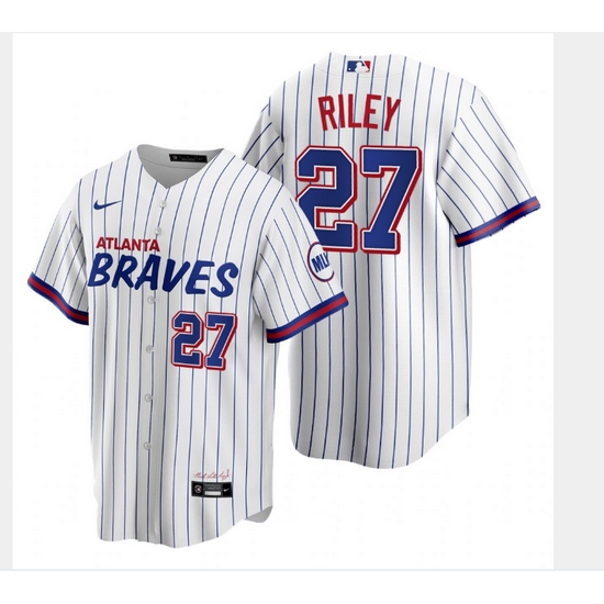 Men's Nike Atlanta Braves #27 Austin Riley White City Player Jersey Men's Nike Atlanta Braves #27 Austin Riley White City Player Jersey