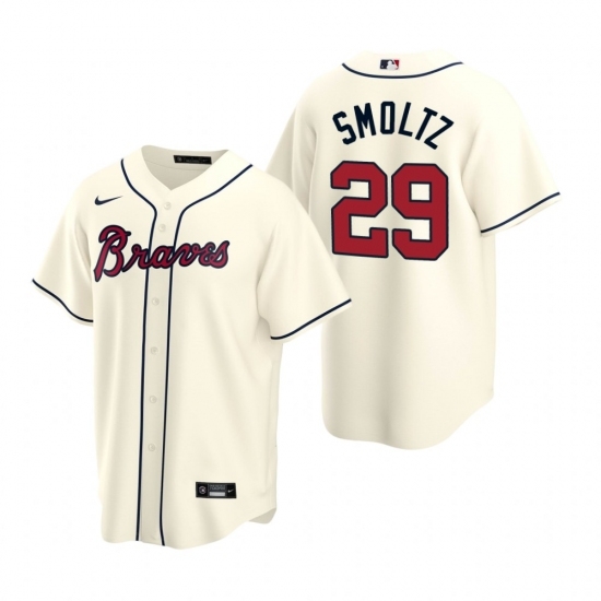 Mens Nike Atlanta Braves 29 John Smoltz Cream Alternate Stitched Baseball Jerse Mens Nike Atlanta Braves 29 John Smoltz Cream Alternate Stitched Baseball Jerse