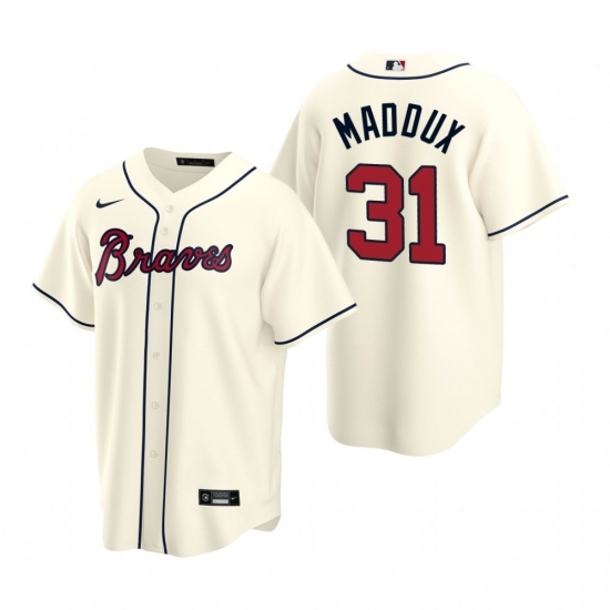 Mens Nike Atlanta Braves 31 Greg Maddux Cream Alternate Stitched Baseball Jerse Mens Nike Atlanta Braves 31 Greg Maddux Cream Alternate Stitched Baseball Jerse
