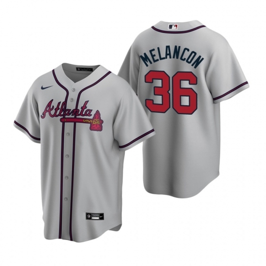 Mens Nike Atlanta Braves 36 Mark Melancon Gray Road Stitched Baseball Jersey Mens Nike Atlanta Braves 36 Mark Melancon Gray Road Stitched Baseball Jersey