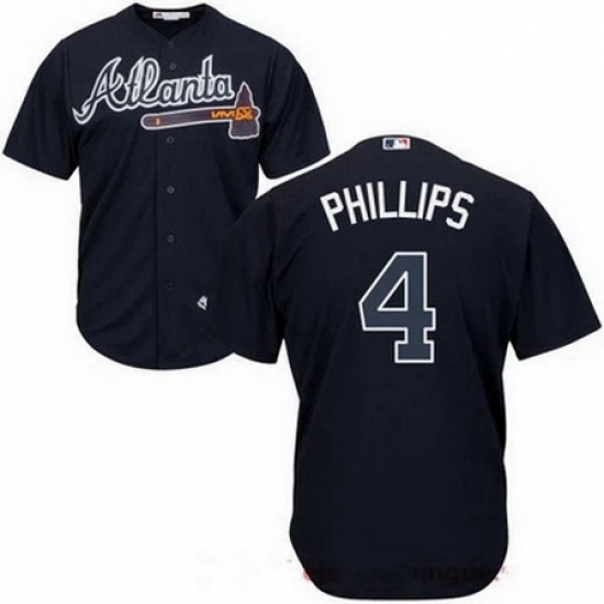 Men's Nike Atlanta Braves #4 Brandon Phillips Navy Cool Base Jersey Men's Nike Atlanta Braves #4 Brandon Phillips Navy Cool Base Jersey