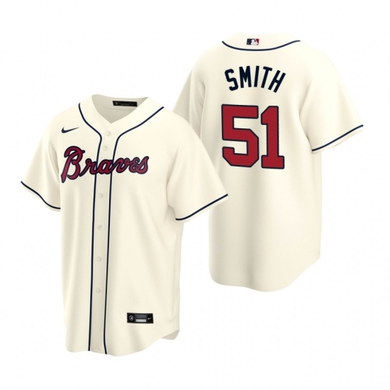 Mens Nike Atlanta Braves 51 Will Smith Cream Alternate Stitched Baseball Jersey Mens Nike Atlanta Braves 51 Will Smith Cream Alternate Stitched Baseball Jersey