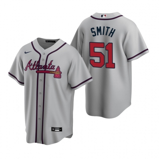 Mens Nike Atlanta Braves 51 Will Smith Gray Road Stitched Baseball Jersey Mens Nike Atlanta Braves 51 Will Smith Gray Road Stitched Baseball Jersey