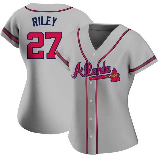 Women Nike Atlanta Braves 27 Austin Riley Grey Alternate Stitched Baseball Jersey Women Nike Atlanta Braves 27 Austin Riley Grey Alternate Stitched Baseball Jersey