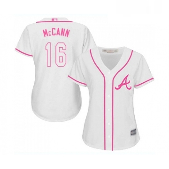 Womens Atlanta Braves 16 Brian McCann Replica White Fashion Cool Base Baseball Jersey Womens Atlanta Braves 16 Brian McCann Replica White Fashion Cool Base Baseball Jersey