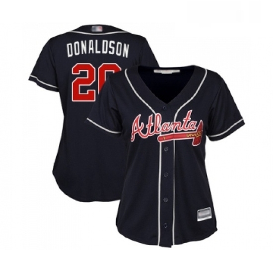 Womens Atlanta Braves 20 Josh Donaldson Replica Blue Alternate Road Cool Base Baseball Jersey Womens Atlanta Braves 20 Josh Donaldson Replica Blue Alternate Road Cool Base Baseball Jersey